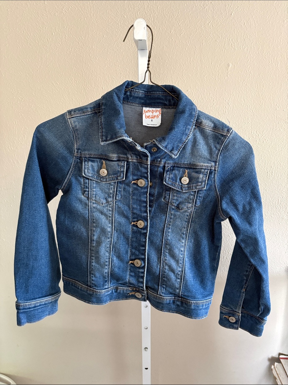 jumping beans Dark Blue Denim Button-Front Jacket Childs Size 6